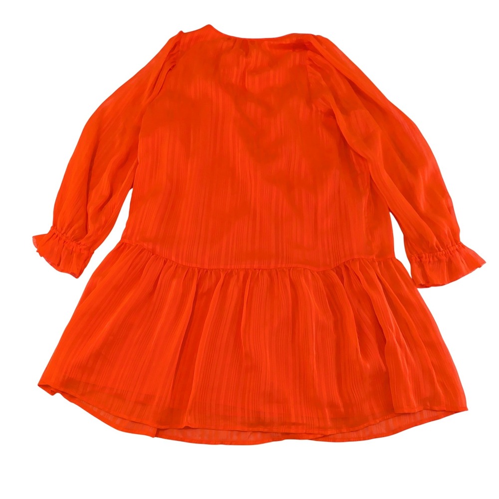 Elizabeth and James Orange Pleated Tiered Babydoll mini Dress L‎